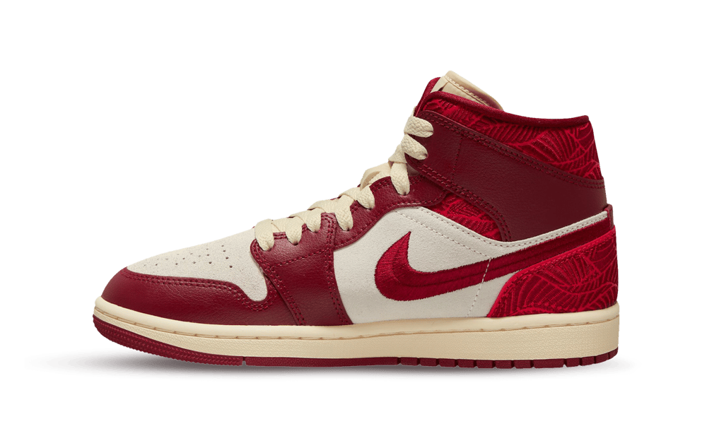 Air Jordan 1 Mid SE Tiki Leaf Team Red (W)