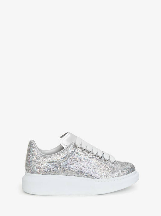 Alexander Mcqueen Sneaker Oversize Effetto Glitter da Donna in Argento/bianco