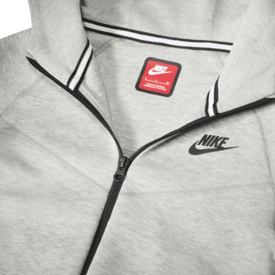 Nike Sportswear Tech Fleece Felpa con cappuccio e zip a tutta lunghezza – Ragazzo Grey