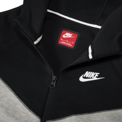 Nike Sportswear Tech Fleece Felpa con cappuccio e zip a tutta lunghezza Dark Grey Heather/Nero