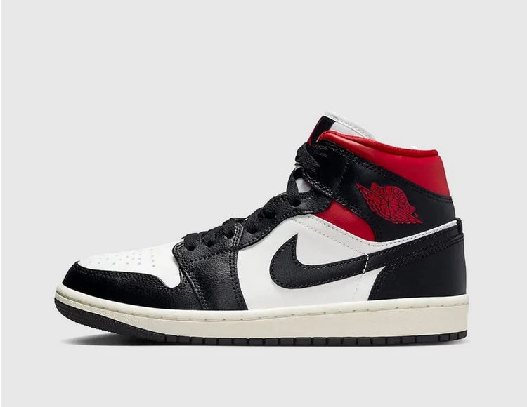 Jordan 1  Mid black Red women